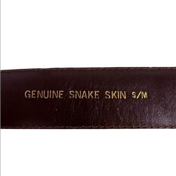 SNAKESKIN BELT Size s/m brown